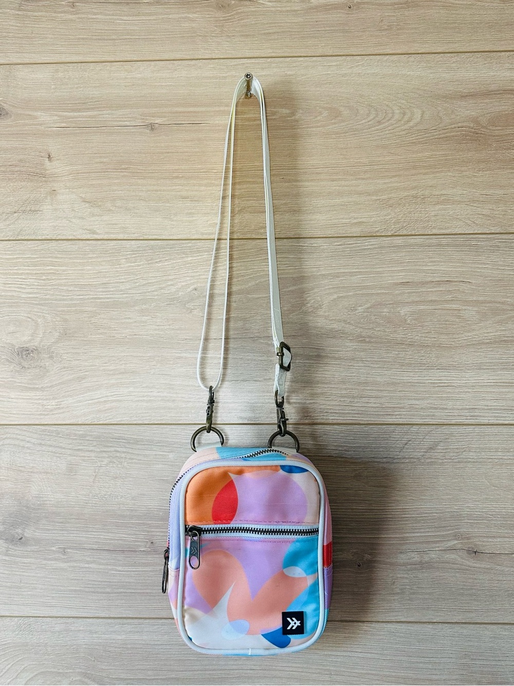 Free People Thread Small Multicolor Crossbody Bag - Pastel Abstract Print